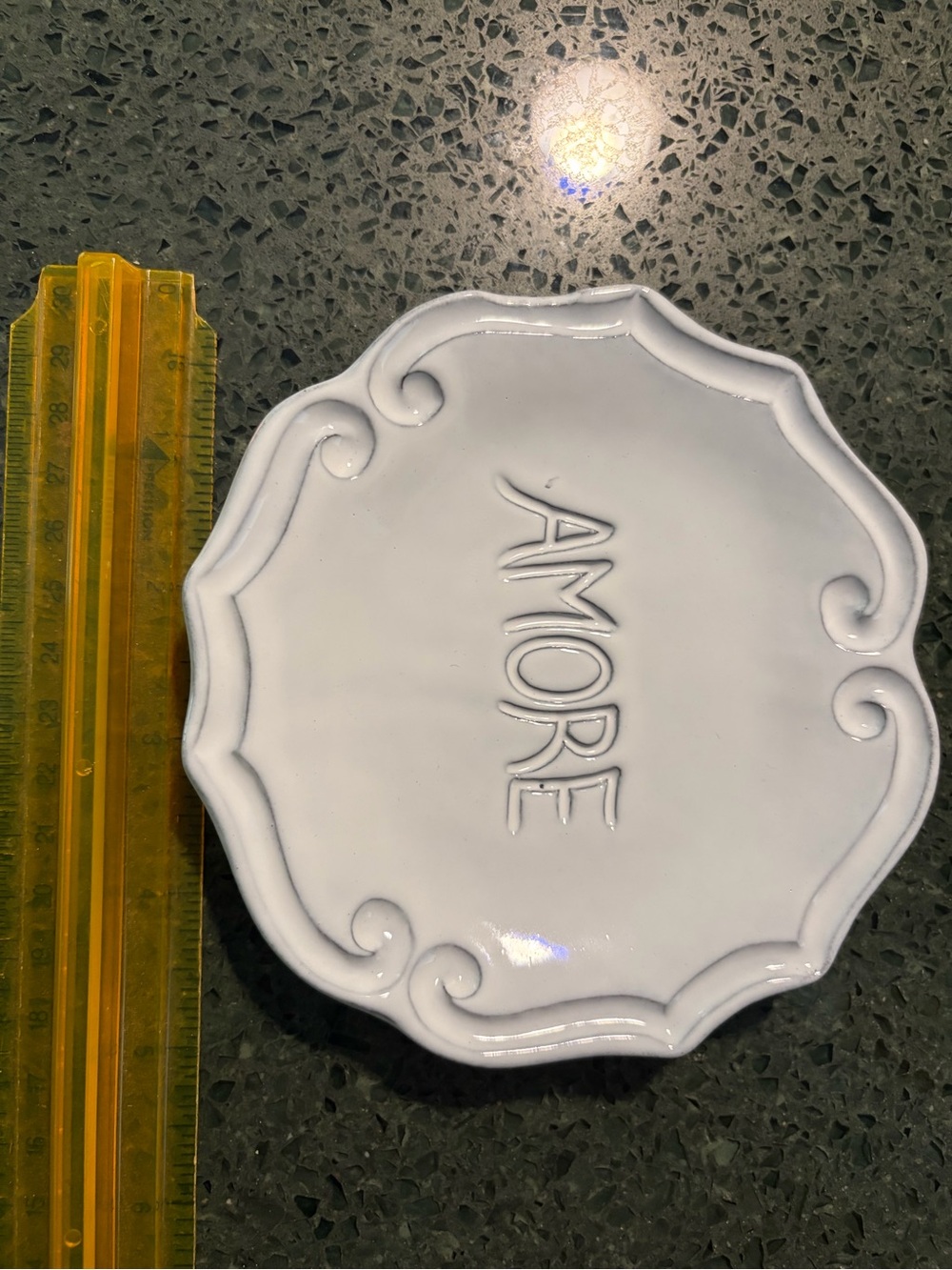 Vietri Amore White Ceramic Trinket Tray